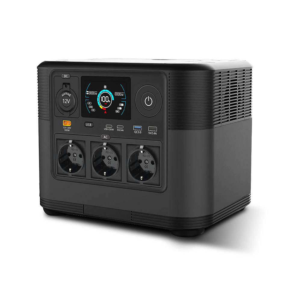 Portable Solar Power Station 300W 655Wh LiFePO4 Battery Outdoor Energy Storage Power Supply